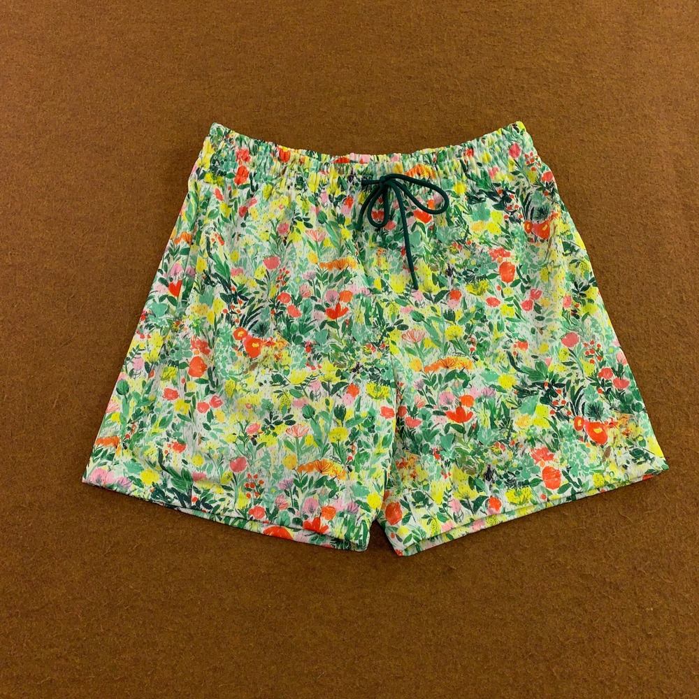 Original Use Mens Medium Multi-Color Floral Print Polyester Swim Trunks New